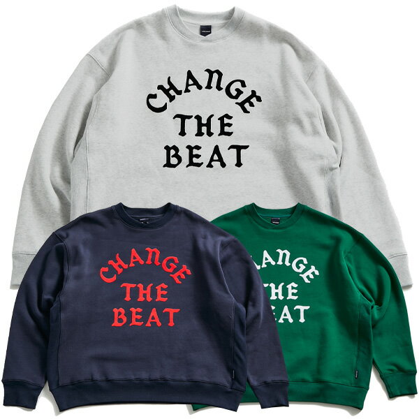 ポイント5倍 正規取扱店 アップルバム APPLEBUM Change The Beat Crew Sweat 送料無料 クルーネック スウェット トレーナー 裏起毛 ゆったりめ 13.4oz カジュアル ストリート アウトドア 全3色 S-XXL 2220410