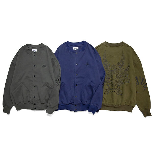 HAIGHT ヘイト New School Demon Sweat Cardigan 送料無料 スウェット カーディガン ドロップショルダー ゆったりめ 全3色 M-XXL HTHP-223001