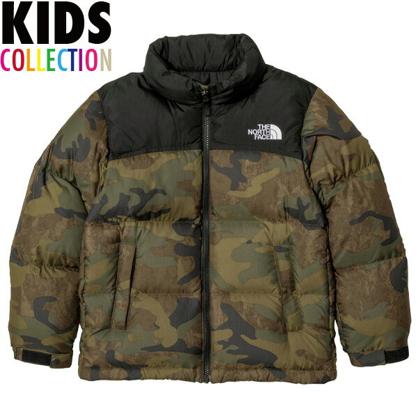 【正規取扱店】 ノースフェイス キッズ ヌプシジャケット 送料無料 THE NORTH FACE Kids Nuptse Jacket ダウンジャケット スタッフサック付き キッズサイズ 撥水加工 ユニセックス 男の子 女の子 誕生日 プレゼント TNFカモ 100-150サイズ NDJ92266のサムネイル