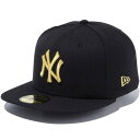 正規取扱店 ニューエラ キャップ メンズ レディース NEWERA 59FIFTY ニューヨーク・ヤンキース 帽子 CAP メジャーリーグ ブラック メタリックゴールド 13562244