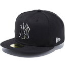 ポイント2倍 正規取扱店 ニューエラ キャップ 送料無料 NEWERA 59FIFTY ニューヨーク・ヤンキース ニューエラキャップ MLB メジャーリーグ 帽子 ユニセックス ブラック ブラック ホワイトアウトライン 55.8cm-63.5cm 13562245