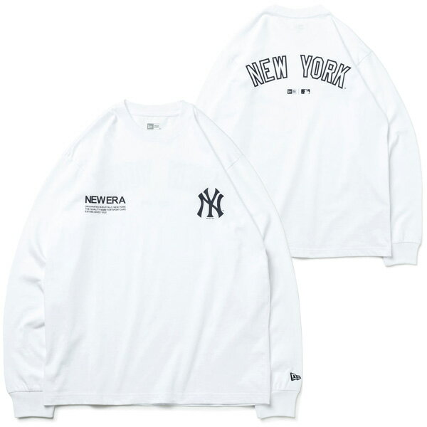 正規取扱店 ニューエラ キャップ 送料無料 NEW ERA 長袖 コットン Tシャツ MLB Apparel ニューヨーク ヤンキース レギュラーフィット メンズ レディース ホワイト S-XXL 13755419