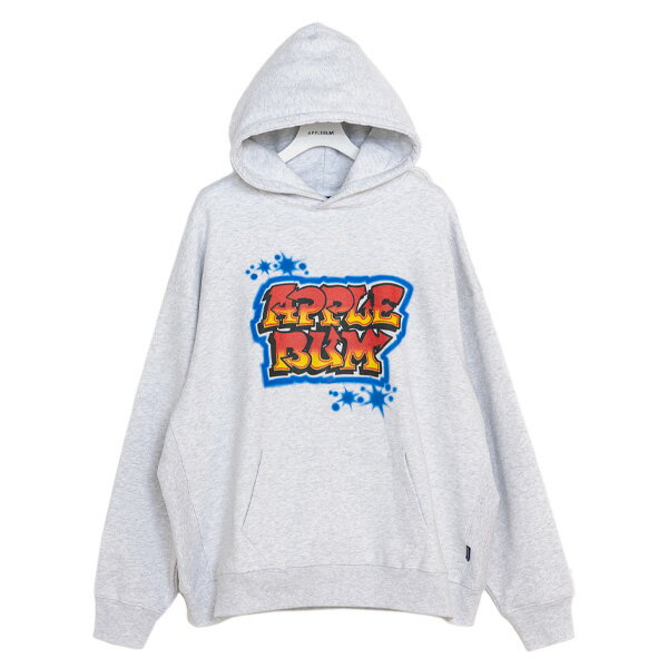 【正規取扱店】 アップルバム APPLEBUM 送料無料 Graffiti Logo Sweat Parka スウェットパーカー プルオーバー フーディー エアブラシ調アート ゆとりのあるシルエット アッシュ S-XXL 2310404のサムネイル