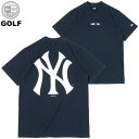 正規取扱店 ニューエラ キャップ ゴルフ 送料無料 NEW ERA 半袖 ミッドネック Tシャツ New York Yankees ニューヨーク ヤンキース 鹿の子編みの生地 通気性 メンズ レディース ネイビー S-XXL 13516919