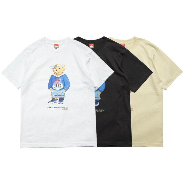 正規取扱店 ブッシュクラン Tシャツ 送料無料 BUSH CLAN 90 039 s Bear S/S Tee bushclan tシャツ ティーシャツ クマ ベアー プレゼント 全3色 M-XXL BC23SUM-04