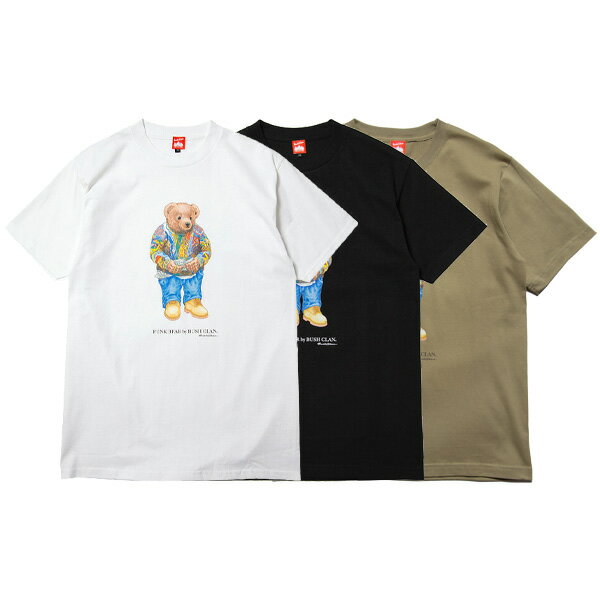 ポイント最大8倍 正規取扱店 ブッシュクラン Tシャツ 送料無料 BUSH CLAN Biggie Bear S/S Tee bushclan tシャツ ティーシャツ クマ ベアー ビギー プレゼント 全3色 M-XXL BC23SUM-03