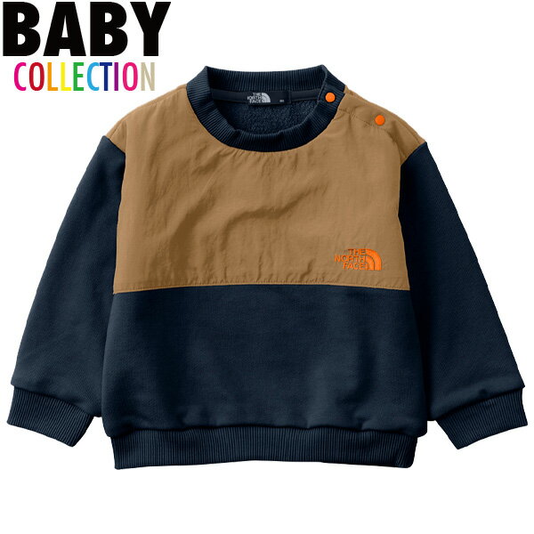 ポイント最大9倍 ノースフェイス ベビー デナリスウェットクルー THE NORTH FACE Baby Denali Sweat Crew ユニセックス トレーナー オーガニックコットン はっ水加工 男の子 女の子 アーバンネイビー ユーティリティブラウン 90サイズ NTB62333