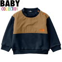 ノースフェイス ベビー デナリスウェットクルー THE NORTH FACE Baby Denali Sweat Crew ユニセックス トレーナー オーガニックコットン はっ水加工 男の子 女の子 アーバンネイビー ユーティリティブラウン 90サイズ NTB62333