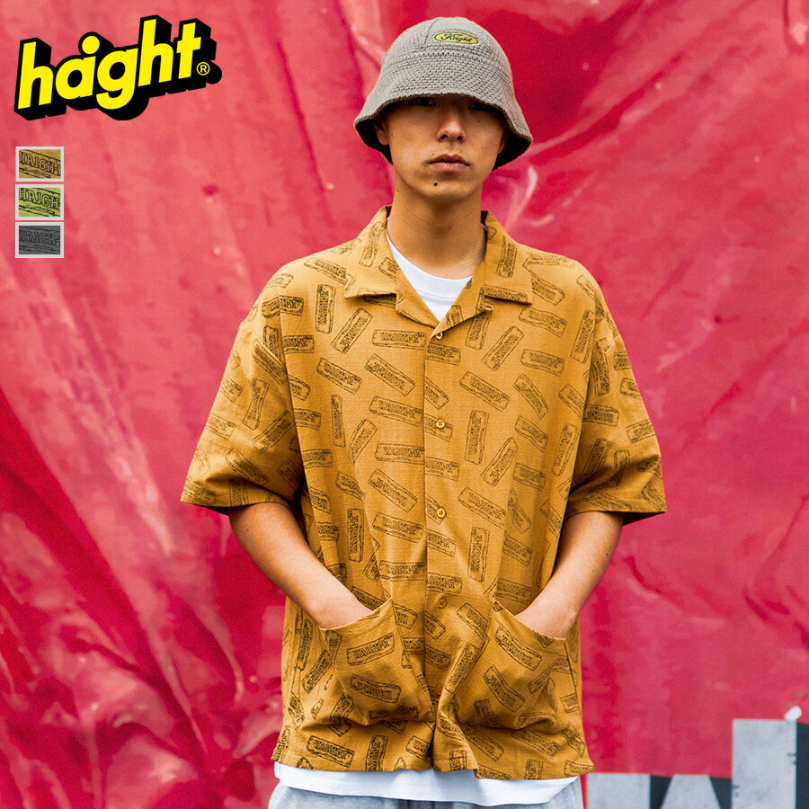 ヘイト シャツ HAIGHT HIROTTON ヒロットン ROLLING PAPER SHIRT メンズ シャツ 半袖 オープンカラーシャツ 半袖シャツ おしゃれ かっこいい ブランド 正規品 オーバーサイズ 総柄 ポケット レディース ユニセックス オールシーズン 夏 HTHR-244011