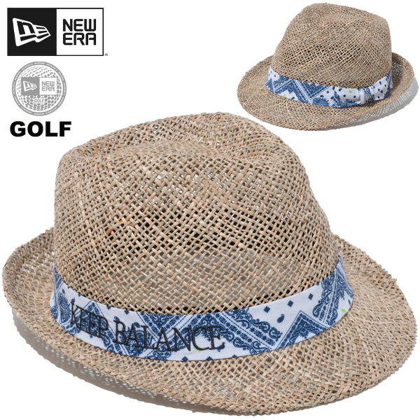 ニューエラ ゴルフ ハット NEW ERA GOLF トリルビー Seagrass シーグラス ニューエラハット ゴルフハット ペーパーハット ニューエラゴルフ NEWERA 麦わら帽子 メンズ レディース おしゃれ ブランド 人気 正規品 天然草 夏 ホワイト バンダナ 14109158