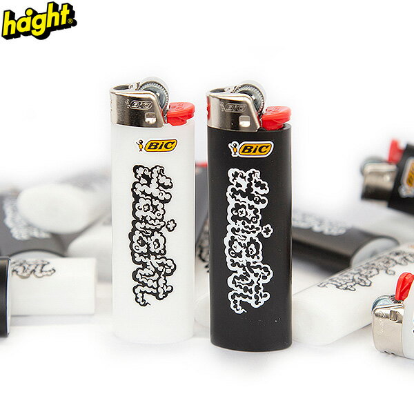 HAIGHT ヘイト ライター Smoke Logo BIC Lighter "Artwork by RAT HOLE STUDIO" ブラック ホワイト HTSS-246007