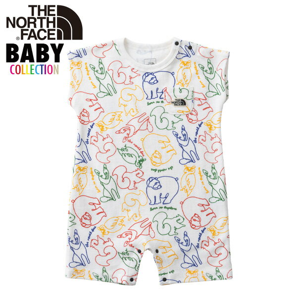 楽天CASSETTE　PUNCHノースフェイス ベビー THE NORTH FACE BABY ラッチパイルロンパース ロンパース 半袖 パイル 生地 オーガニック コットン綿 赤ちゃん 男の子 女の子 おしゃれ 人気 かわいい ブランド 正規品 ユニセックス 出産祝い ギフト 80サイズ NTB12280