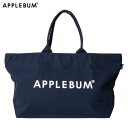 アップルバム バッグ APPLEBUM LOGO ZIP TOTEBAG トートバッグ 大容量 メンズ レディース 手提げ 肩掛け かばん 綿 コットン 普段使い レジャー プレゼント ギフト ネイビー 0001001