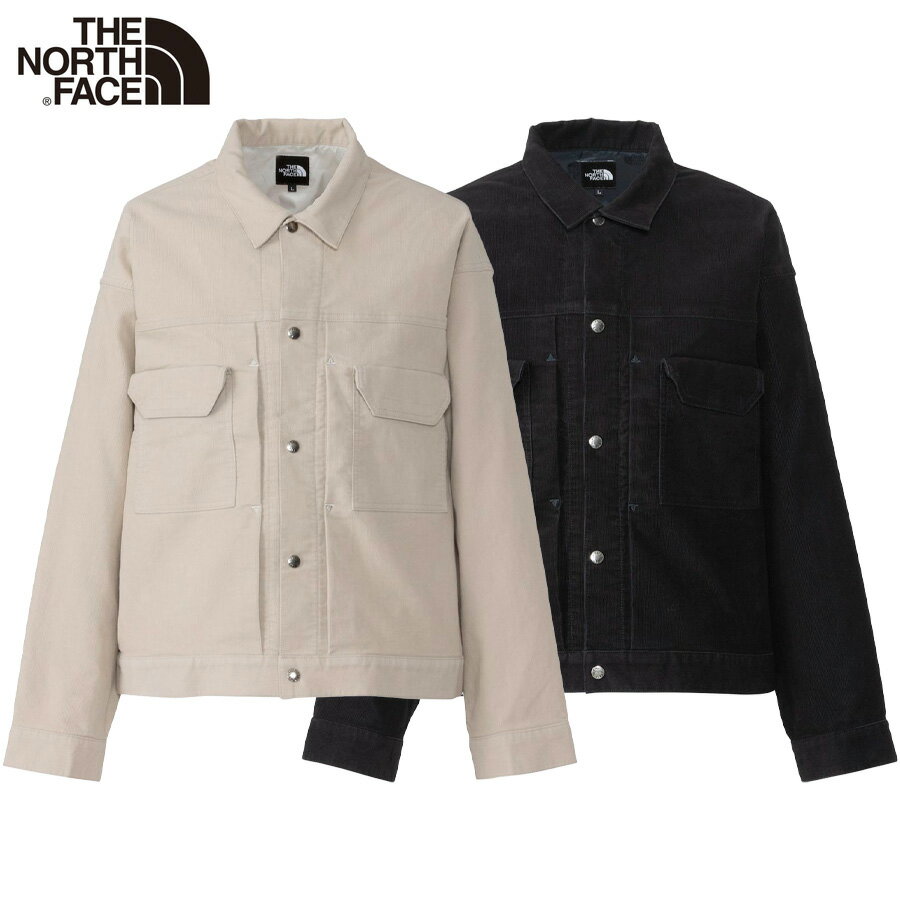 楽天CASSETTE　PUNCHザ・ノース・フェイス ジャケット THE NORTH FACE バレーウェーブ トラッカージャケット メンズ アウター コーデュロイ セットアップ カジュアル アウトドア NP72432 ブラック フォッシルアイボリー 正規品 ノースフェイス 大きい サイズ おしゃれ 秋冬
