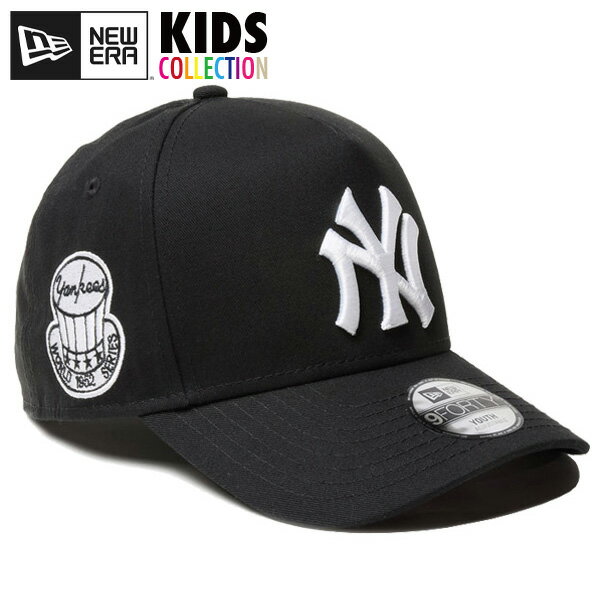 ニューエラ キャップ キッズ ヤンキース NEW ERA ニューヨーク・ヤンキース クーパーズタウン ニューエラキャップ ニューエラキッズ NEWERA Youth 9FORTY A-Frame Black & White 男の子 女の子 帽子 子供服 ブランド 正規品 誕生日 プレゼント ギフト 黒 ブラック 14325193