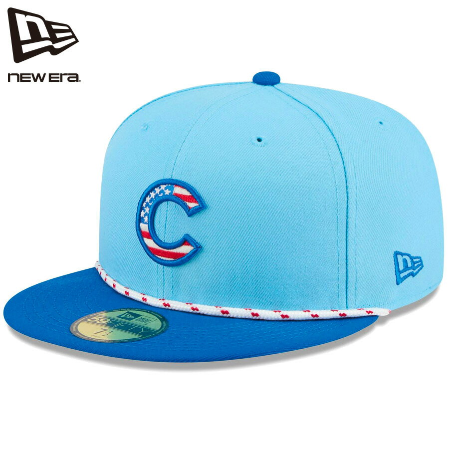 ニューエラ キャップ NEW ERA 59FIFTY オンフィールド 2025 4th of July シカゴ カブス MLB公式 ライトブルー ブルーバイザー メンズ レディース 帽子 限定モデル アメリカ独立記念日 ニューエラキャップ 深め 大きい サイズ プレゼント 14628801