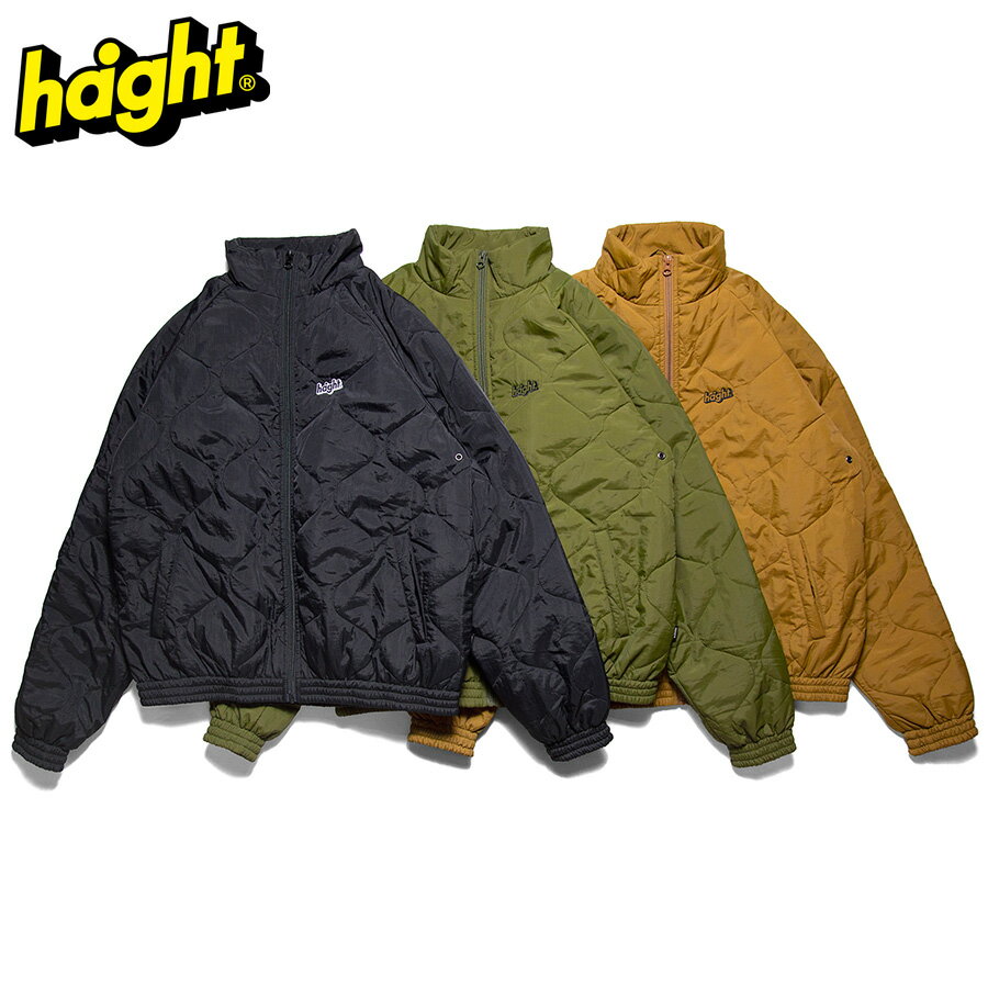 楽天CASSETTE　PUNCHHAIGHT ヘイト キルティング ジャケット 中綿入り QUILTING TRACK JACKET トラックジャケット ルーズシルエット アウター ナイロン ミリタリー メンズ レディース ブラック オリーブ サンド セットアップ 防寒 軽量 プレゼント ギフト HTAW-252001