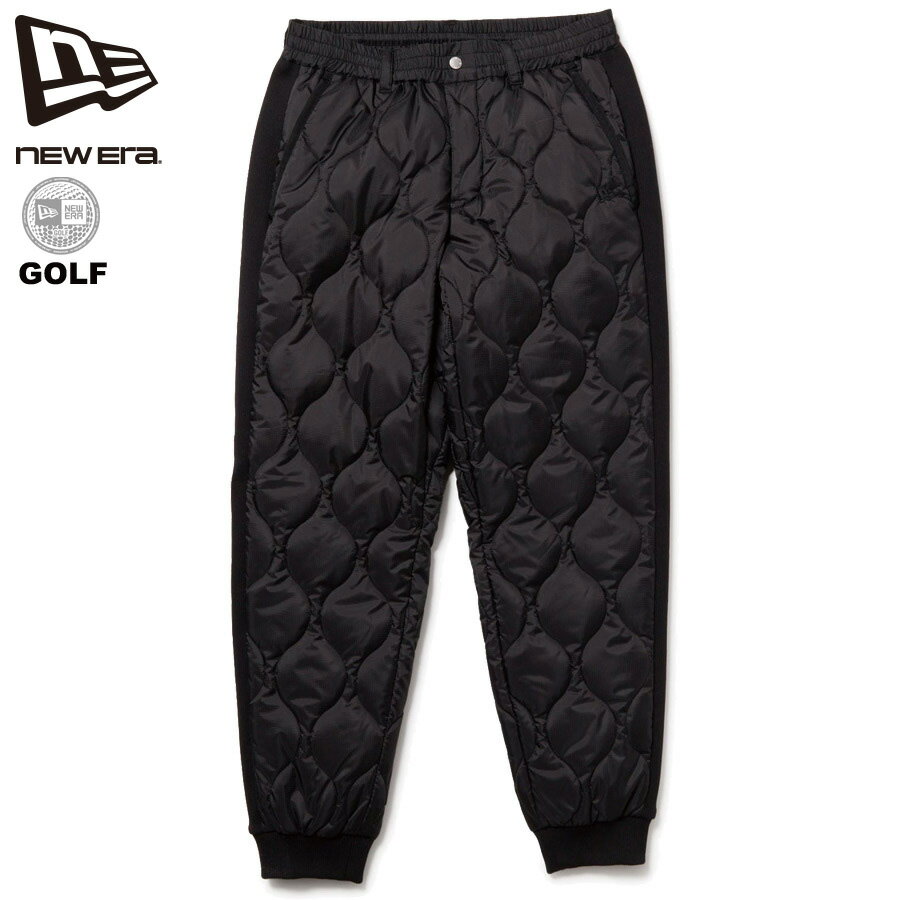 楽天CASSETTE　PUNCHニューエラ ゴルフ パンツ NEW ERA GOLF インサレーティッド キルティングパンツ ブラック メンズ 保温 防寒 中綿 伸縮 リブ仕様 冬用 スポーツ カジュアル ゴルフウェア ボトム セットアップ ニューエラゴルフ ファッション NEWERA 14669882