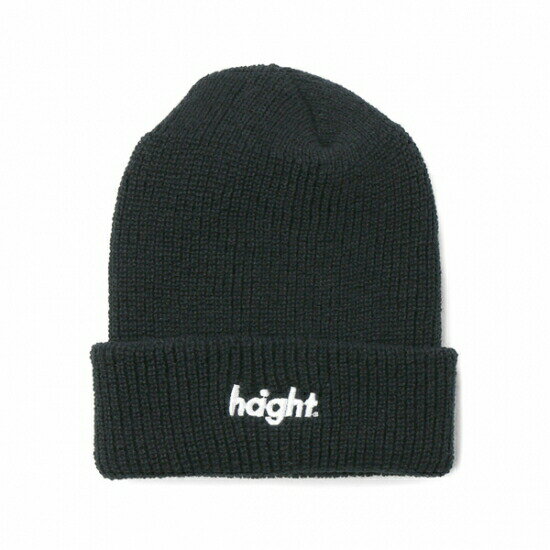 ヘイト ニット帽 メンズ レディース 送料無料 HAIGHT Round Logo Knit Cap ニットキャップ ビーニー 帽子 おしゃれ ストリート ブランド ブラック ワンサイズ HT-W176001