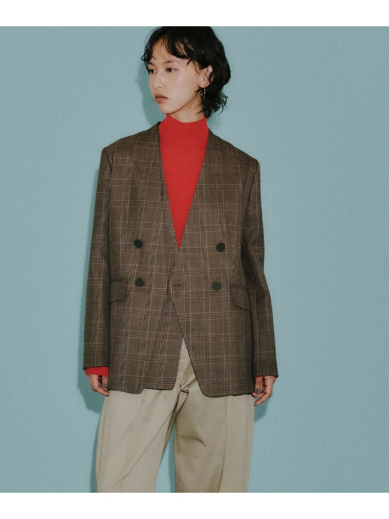 【CAST COLON】フェイクレイヤードチェックジャケット CAST: キャスト コロン ジャケット・アウター その他のジャケット・アウター ベージュ グレー【送料無料】[Rakuten Fashion](4)