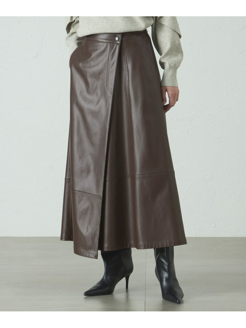 【着回し抜群/イージーケア】フェイクレザースカート CAST: キャスト コロン スカート ロング・マキシスカート ブラック ブラウン【送料無料】[Rakuten Fashion]のサムネイル