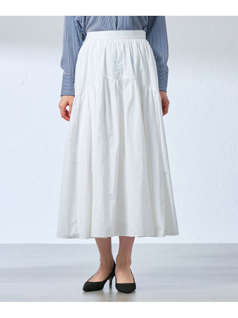 【人気スカート】メモリーギャザースカート CAST: キャスト コロン スカート ロング・マキシスカート ホワイト ブラック ブラウン【送料無料】[Rakuten Fashion]