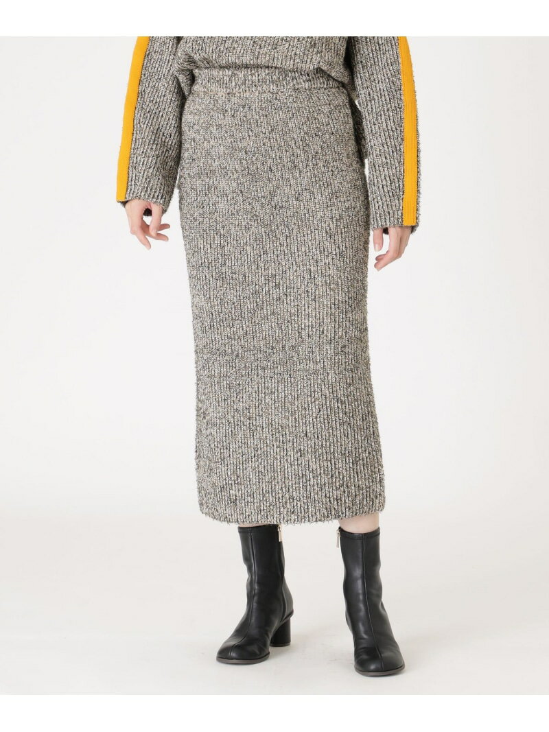 【SALE／50%OFF】【1枚で着映える/セットアップ】ミックスカラーニットスカート CAST: キャスト コロン スカート ロング・マキシスカート グリーン イエロー【RBA_E】【送料無料】[Rakuten Fashion]