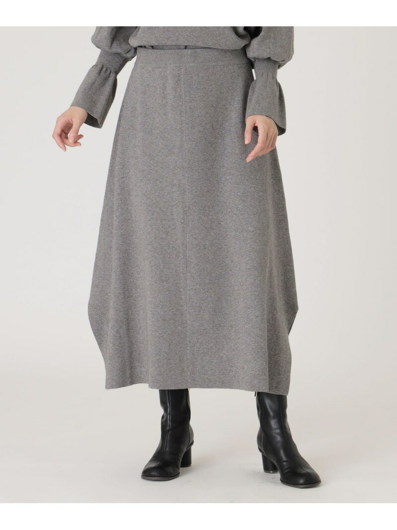 【SALE／40%OFF】【1枚で着映える/セットアップ】デザインニットスカート CAST: キャスト コロン スカート ロング・マキシスカート グレー イエロー【RBA_E】【送料無料】[Rakuten Fashion]