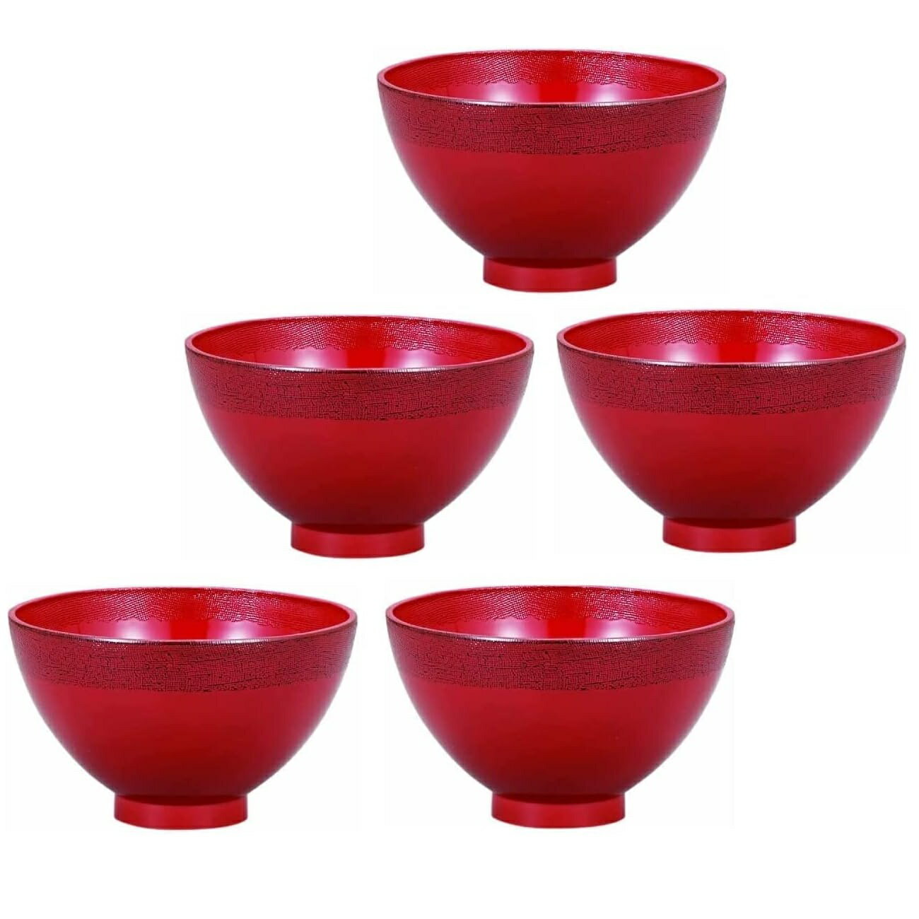 樂天商城 - 山中漆器 山中塗 レンジ対応 茶漬椀 根来・家庭用電子レンジ・家庭用食洗機対応(5客組)