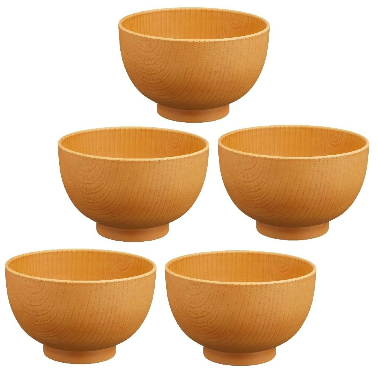 山中漆器 山中塗 レンジ対応 ナチュラル 欅杢目 大汁椀・家庭用電子レンジ・家庭用食洗機対応(5客組)