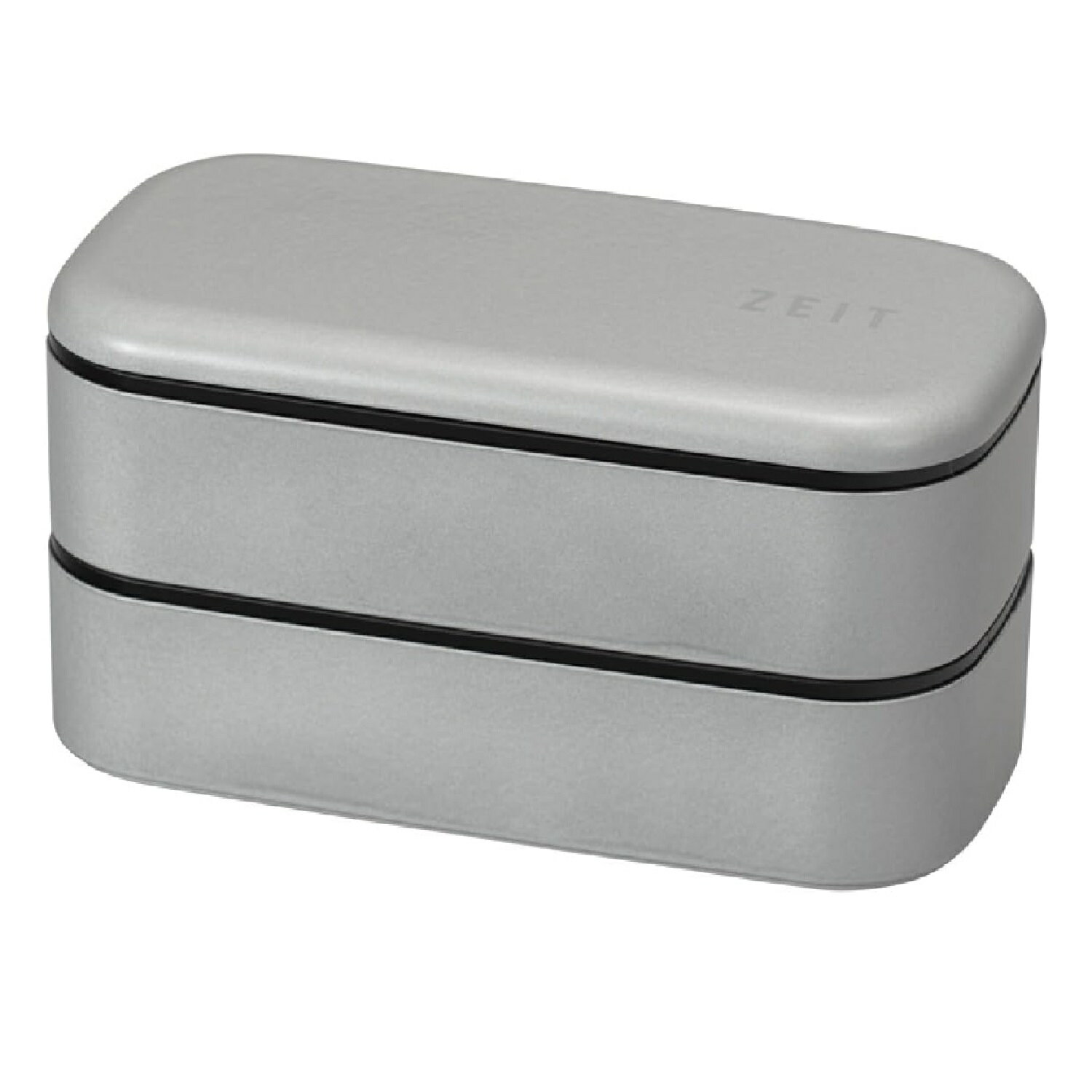 山中漆器 山中塗 ZEIT 抗菌二段ランチBOX (シルバー)
