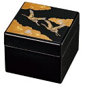 山中漆器 山中塗 角宝石箱(オルゴール付)-曲名・星に願いを-吉祥鶴(B)