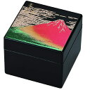 山中漆器 山中塗 角宝石箱(オルゴール付)-曲名・星に願いを-(赤富士)