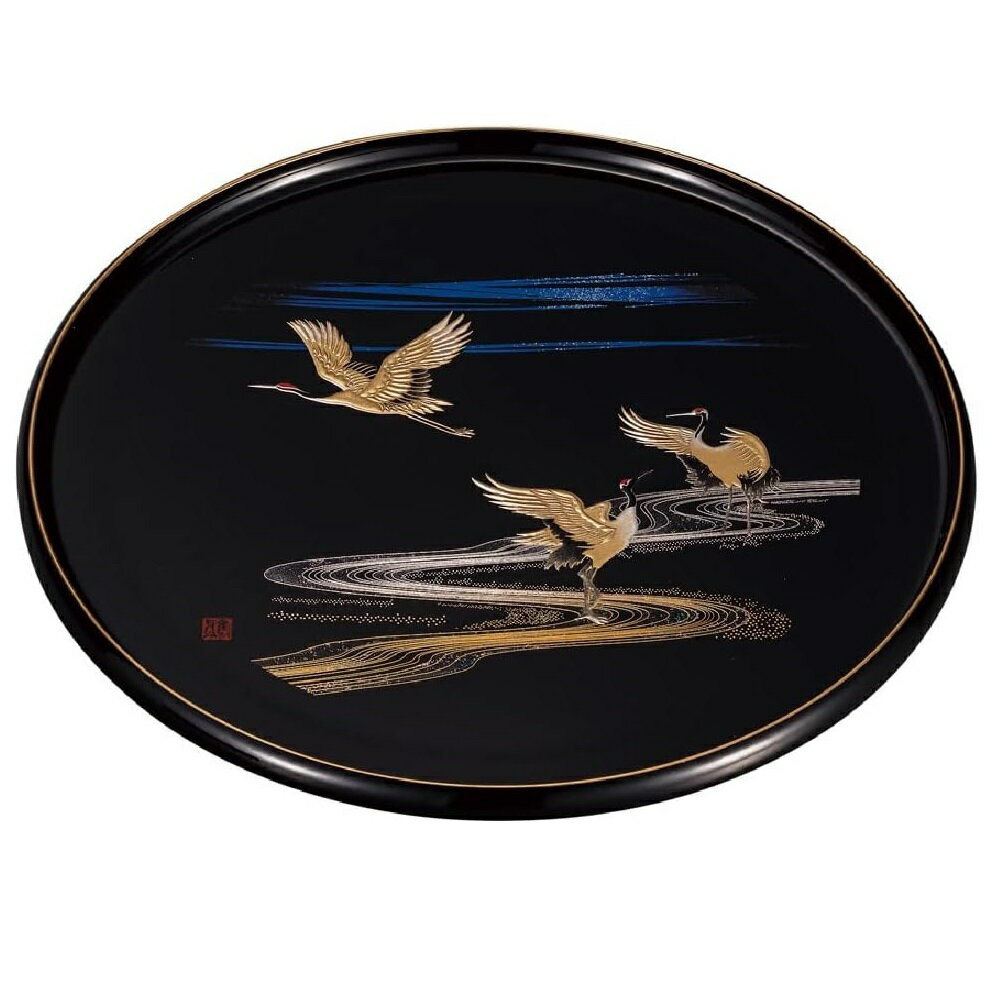 Rakuten - 山中漆器 10.0丸盆 雅鶴（B）