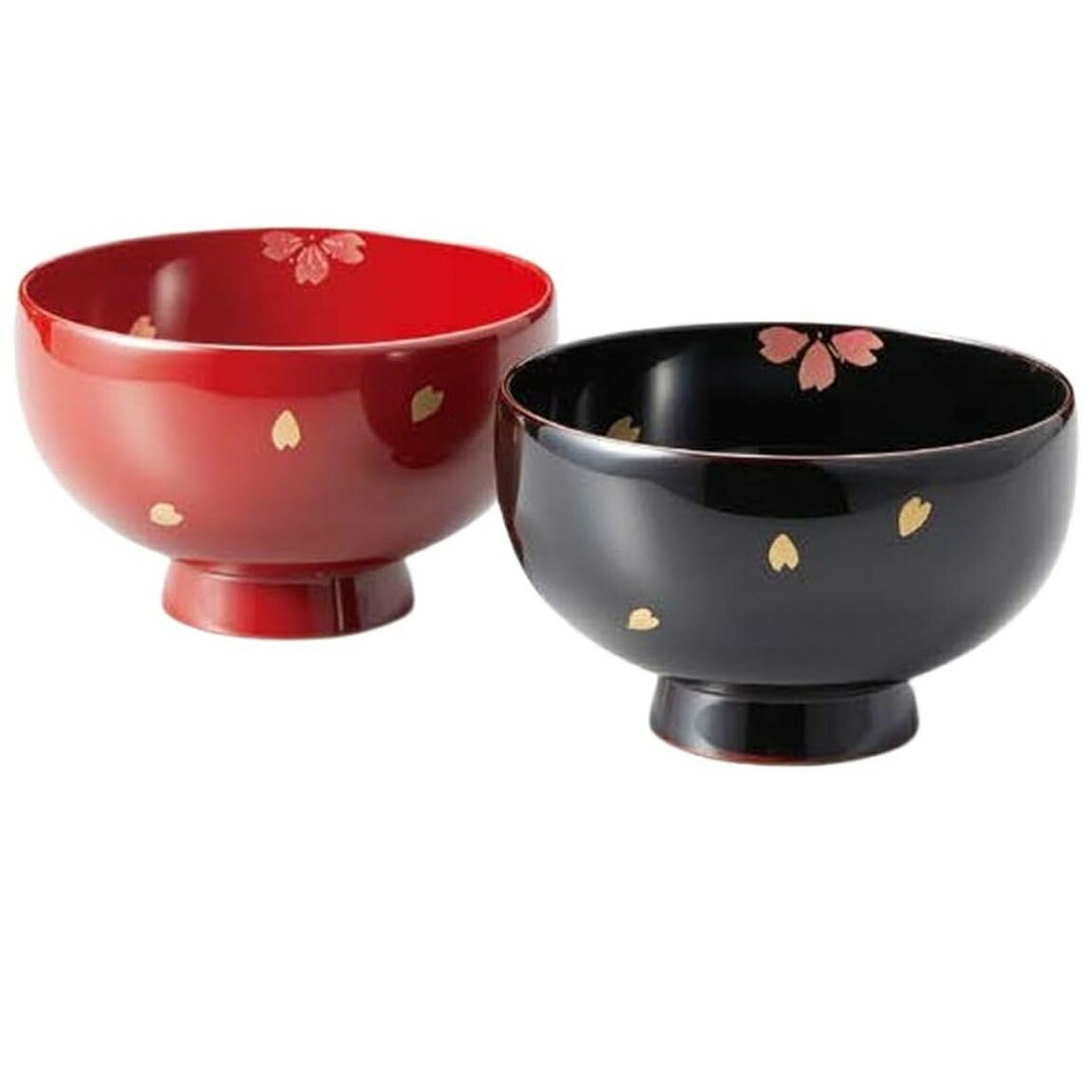樂天商城 - 越前漆器 越前塗り 桜 まり型汁椀 黒・朱 食洗機対応