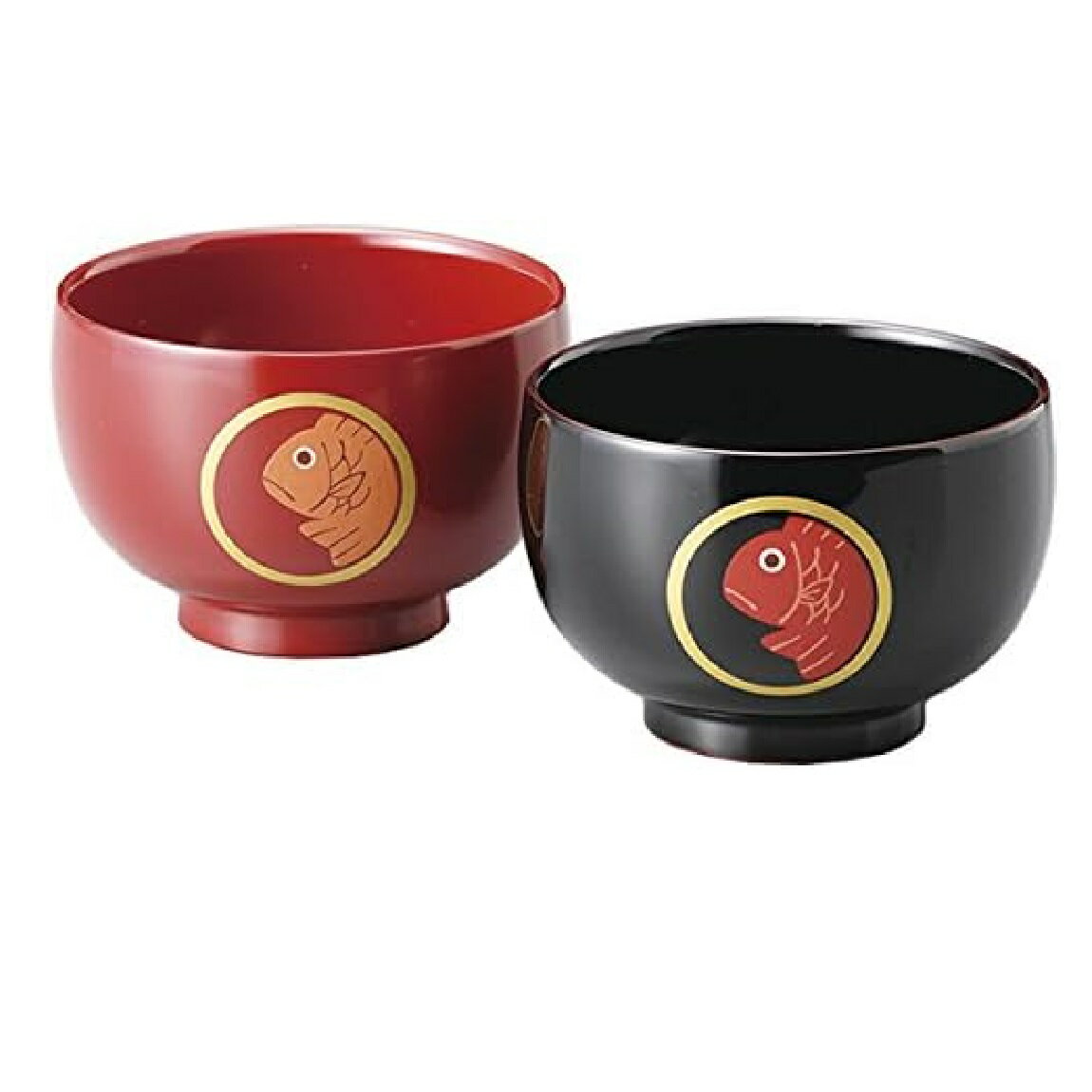 越前漆器 越前塗り めで鯛 睦椀 朱・溜