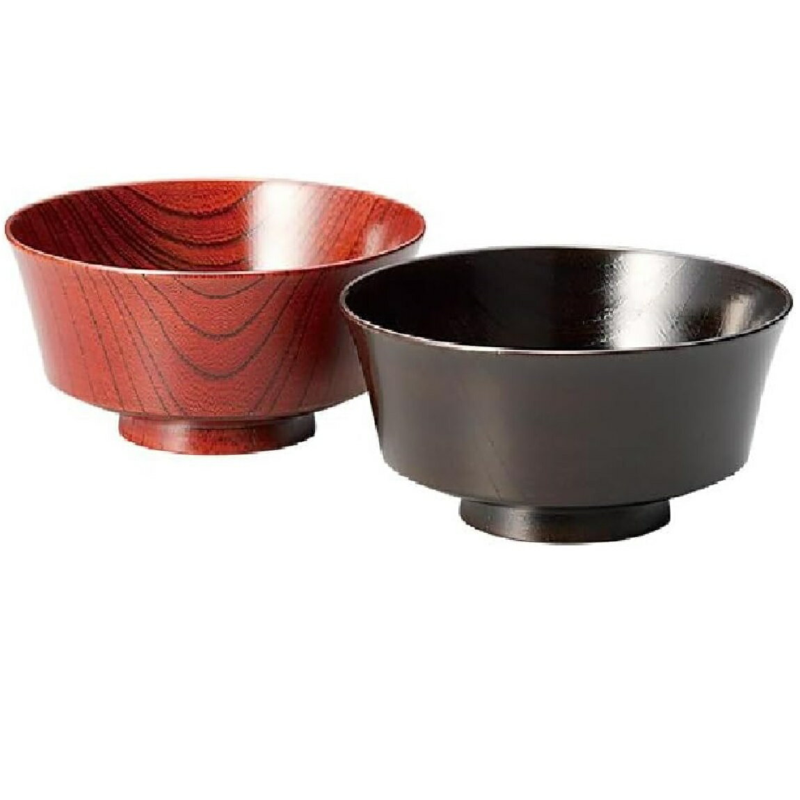 乐天商城 - 越前漆器 Keyaki ペア飯碗 黒・赤