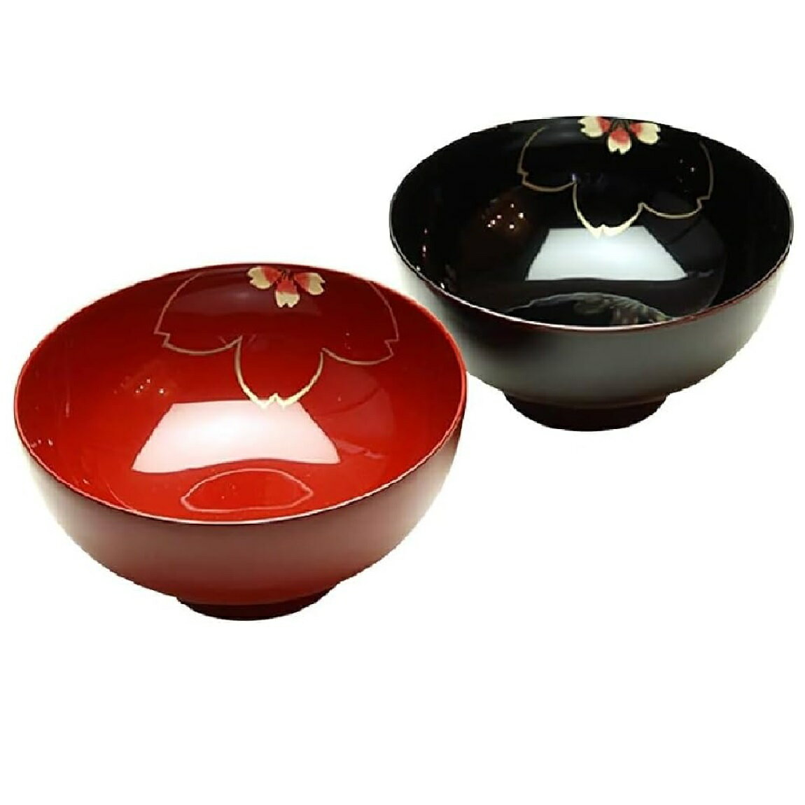 樂天商城 - 越前漆器 越前塗り 内桜 仙才汁椀ペア (溜・朱)食洗機対応