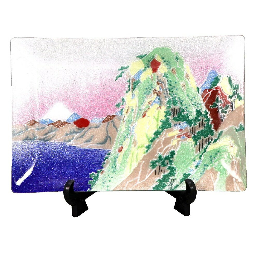 七宝焼き 日本の伝統美 飾皿 46 広重箱根 (縦120mm×横180mm)
