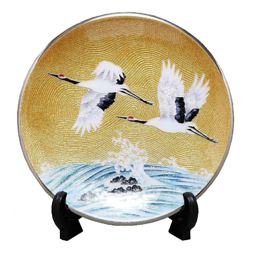 樂天商城 - 七宝焼き 波涛鶴 飾皿 丸形 8 (直径240mm)