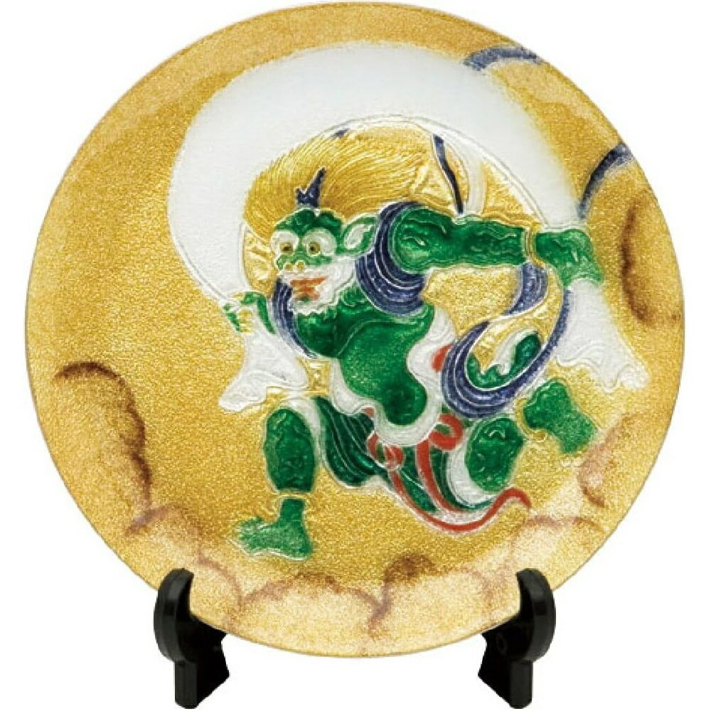 七宝焼き 俵屋宗達 飾皿 風神 13.5 (直径135mm)