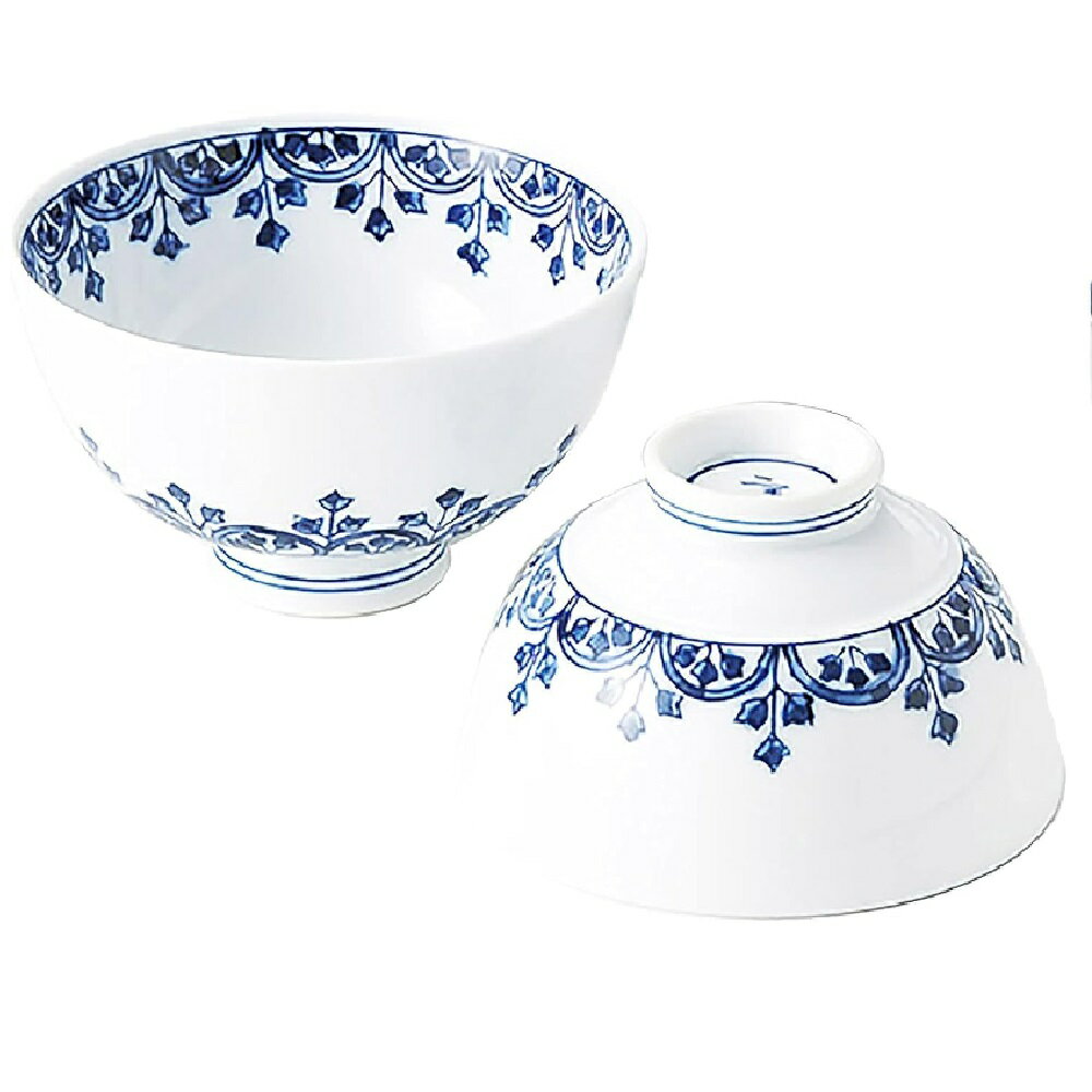 有田焼 定山窯 瓔珞紋 対飯碗