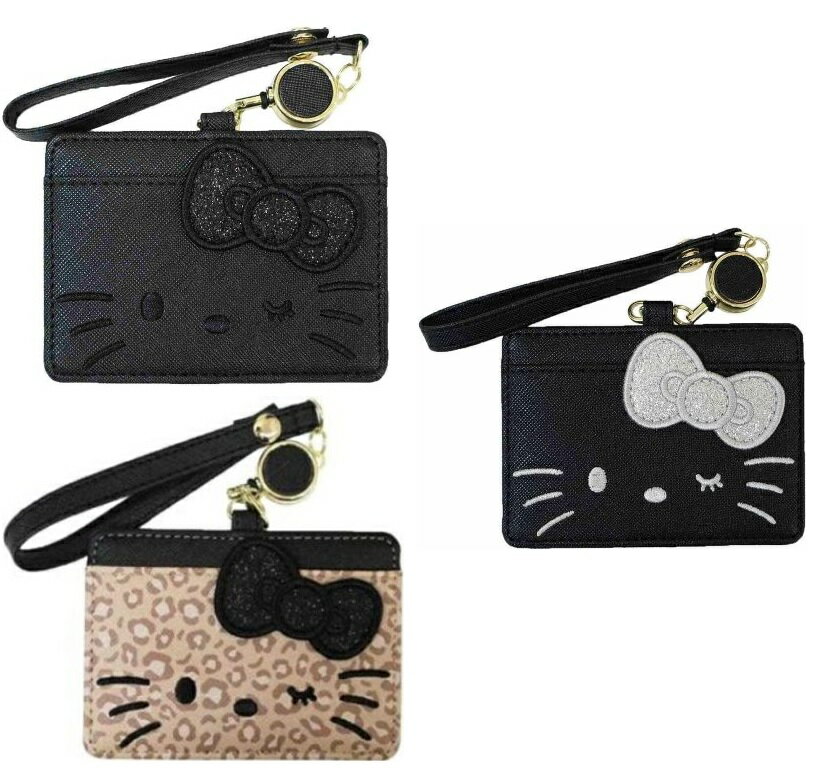 Commuter-Pass Holders, Pass Holders - SANRIO サンリオキャラクター　キラキララメ/ダイカットリボンリール付きパスケース　ハローキティ/Hello　Kitty