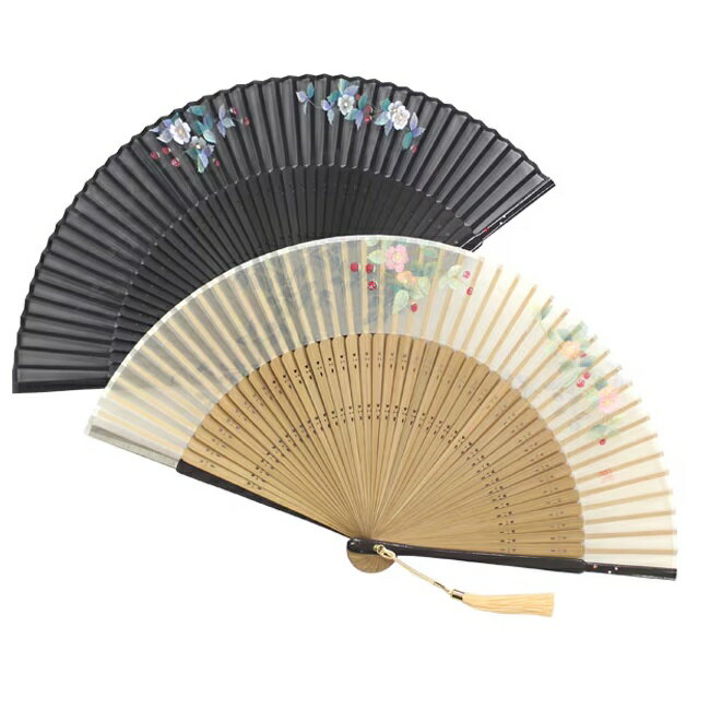 【女性用扇子】苺麗（扇子袋付き・桐箱入り）