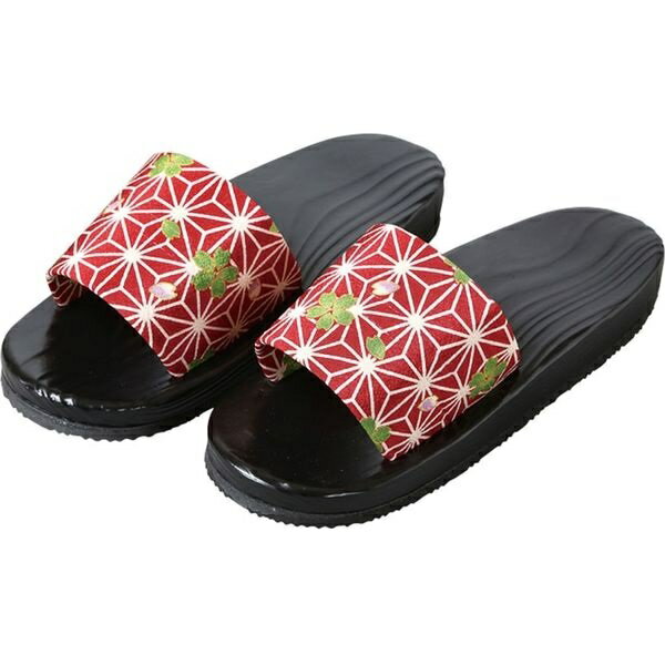 黒塗下駄 さくら麻の葉・女性用