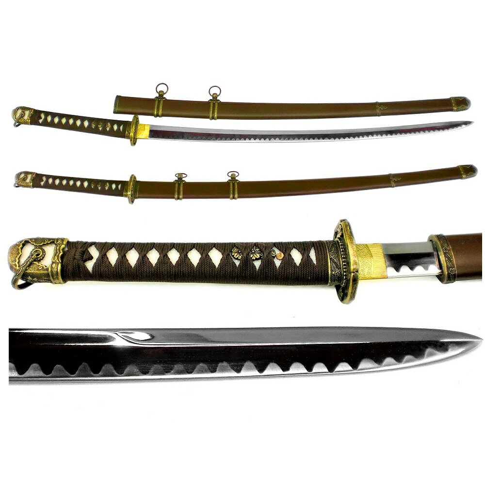 尾形刀剣 模造刀・軍刀 GN-13 村田刀・陸軍大刀 軍茶柄 軍茶木鞘