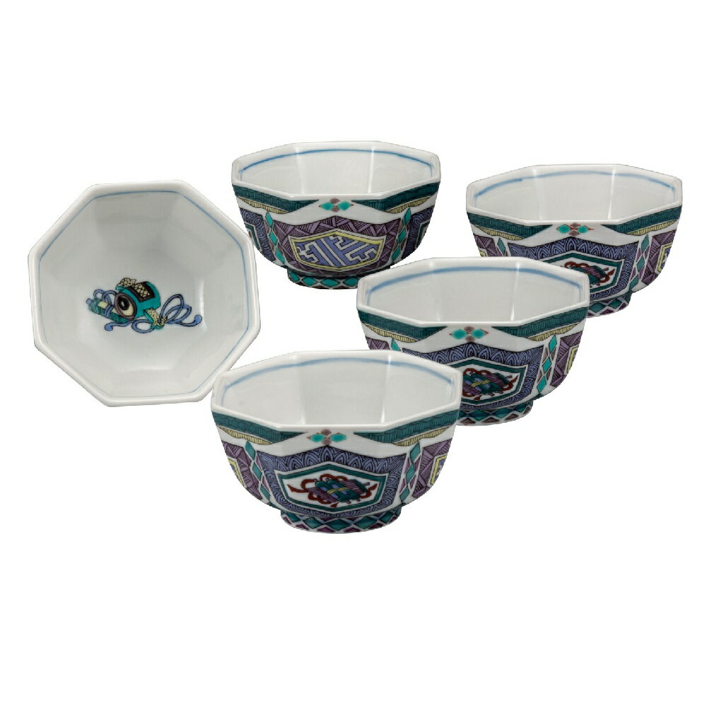 日本の伝統工芸品【九谷焼】3.2号小鉢揃 古九谷風（5客組）