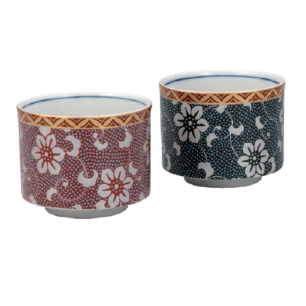 日本の伝統工芸品【九谷焼】組盃 鉄仙紋