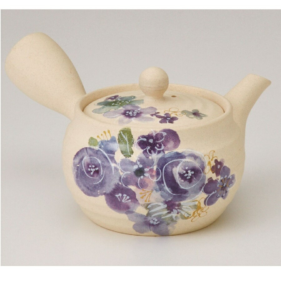 常滑焼 急須【深蒸し急須/エム網急須】白泥福型千段ブーケ急須 晶光作