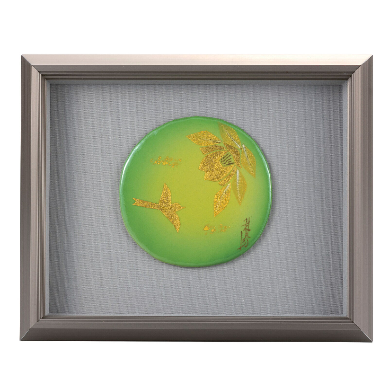 乐天商城 - 日本の伝統工芸品【九谷焼】 陶額 金箔花鳥 山田登陽志 九谷焼の陶額は、九谷五彩を用い様々な技法で上絵付をした陶板を額装し、壁面を上品に飾ります。